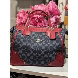 COACH Mickie Satchel In Blue Denim Jacquard- F37313